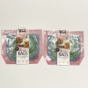 3/$30 Joie Reusable Zip Seal Food Storage Bags Bundle 2 3-Piece Sets NEW